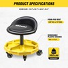 DNA MOTORING 350 LBS Rolling Garage Stool, 20.5'' to 25.2''