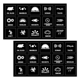 JUSTTOP 2PCS Novelty Stickers for Car or Truck Unused Button, Funny Dash Rocker Console Switch Decals with 15 Patterns, Waterproof Sticker Auto Interior Control Dash Button Labels