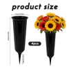 4 pieces Grave Vases with Spikes, Plastic Flower Holder Memorial