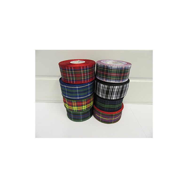 1 Roll of 38mm x 25 metres Tartan Ribbon Navy
