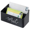 MyGift 2 Slot Modern Matte Black Metal Desktop Mail Sorter