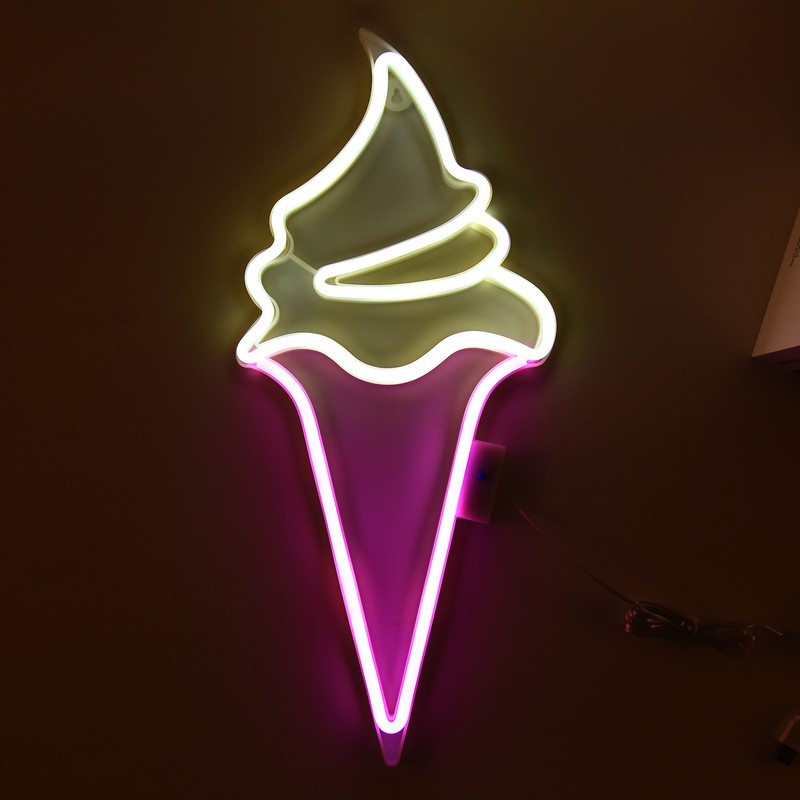 LED Neon Light Ice Cream Waterproof Battery USB Powered Hangable