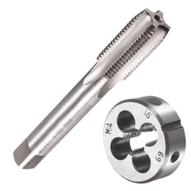 Saipor M14 x 1.5 Metric Tap and Die M14 x 1.5 mm HSS Tap and Die Right Thread Fine Thread Cutter Straight Fluted Tap Cutter