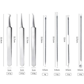Pack of 7 Blackhead Remover, Pimple Squeezing Tool, High-Quality Stainless Steel Acne Blackhead Remover Extractor Tools, for Face Care with Box