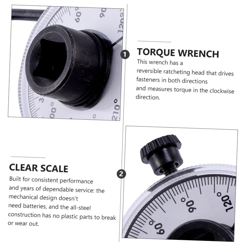 Operitacx Adjustable Torque Wrench Gauge for Accurate Angle Measurement Durable