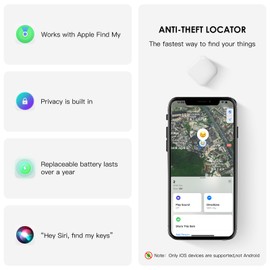 4 Pack Luggage Tracker Tag with Waterproof Keychains,Tracker Tag for Keys,Item Finders Work with Apple Find My (iOS Only),for Locator of Various Items Such As Car Keys,Bags,Wallets,Etc.