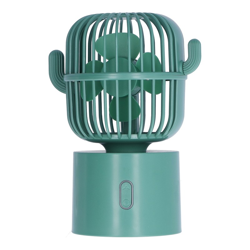 Mini Fan Cactus Shape Shaking Head Low Noise USB Charging