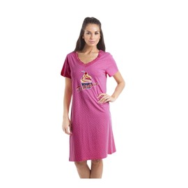 Camille Womens Smooth Soft Cotton Summer Nightshirts 18-20 Vibrant Pink Delicious Ice Cream
