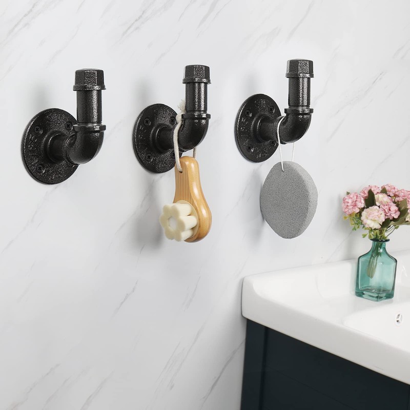 Livabber 5 Pieces Industrial Pipe Bathroom Towel Rack Set, Bathroom