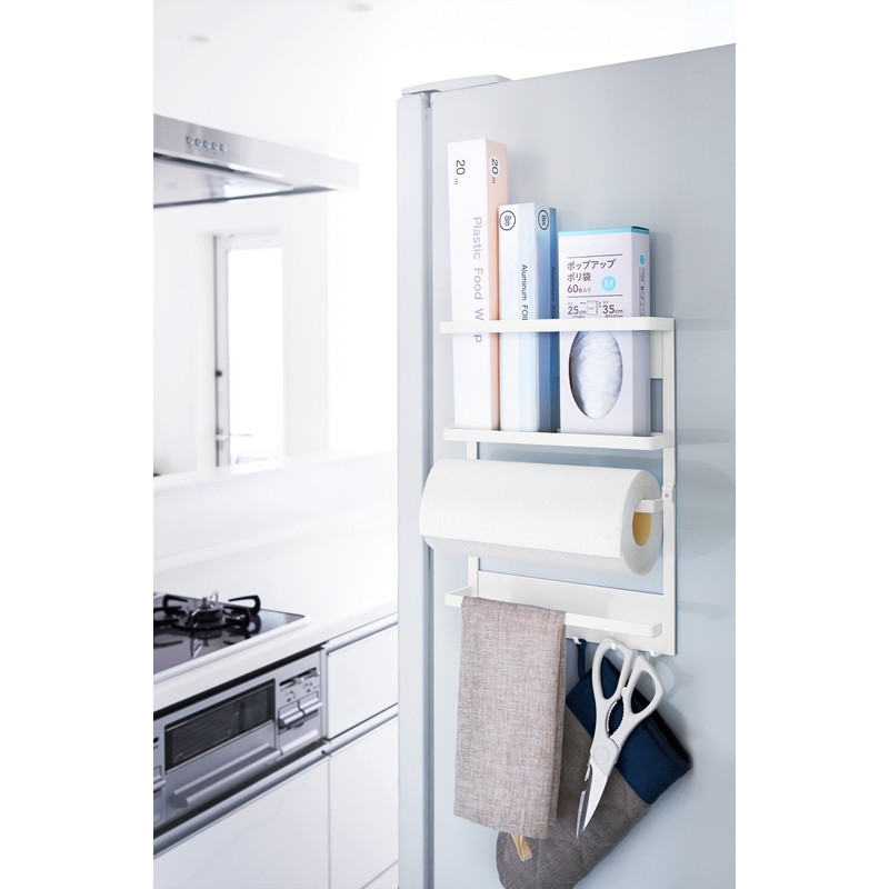 Yamazaki 2907 Magnetic Refrigerator Side Rack, White, Approx. W 9.6