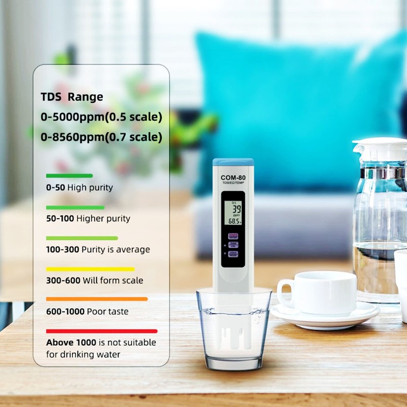 Water Testing Pen Multifunctional PH TDS EC Temperature Portable Automatic