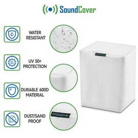 Juego de 2 fundas para altavoces Sonos para exteriores de alta resistencia, color blanco, protección contra polvo, agua y rayos UV para tus altavoces Sonos Play:1, Sonos One y Sonos One SL – Compatible con altavoces montados en la pared