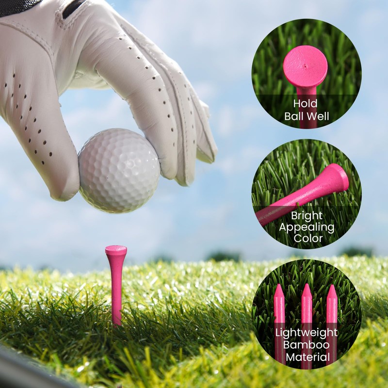 FINGER TEN Golf Tees Wood Long 4 Inch Value 50