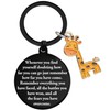 Giraffe Keychain Gifts for Women – Inspirational Motivational Keyring Animal