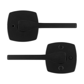 Kwikset Tripoli Lever Interior Privacy Door Handle with Lock, Door Lever For Bathroom and Bedroom, Matte Black Reversible Keyless Turn Lock, with Microban Protection