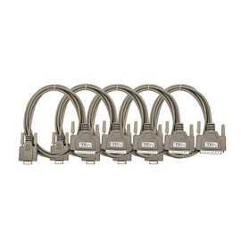MICRO CONNECTORS 6 Feet Null Modem Serial (DB9 Female to DB25 Male) Cable 5-Pack (M02-1156N-5P)