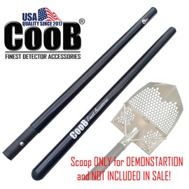 CooB Upgraded Travel Collapsible Light Strong Carbon Fiber Handle Pole for Metal Detector Hunting Sand Scoop Shovel, Sand Scoop Not Included (Carbon Fiber Handle)