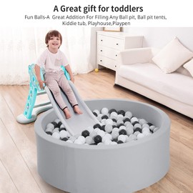 STARBOLO Ball Pit Balls - 200 pcs Plastic Play Pit Balls Crawl Balls with Color Black, Grey, White for Baby Kids Playpen Pool Tub Toy, 2.2 Inch.