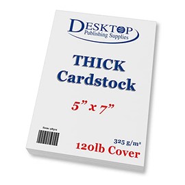 Thick Heavy Duty 120lb Cover Cardstock - 5" x 7" Bright White - 325gsm 15pt Thick Paper - Index, Flash & Post Card Stock (40 Pack)