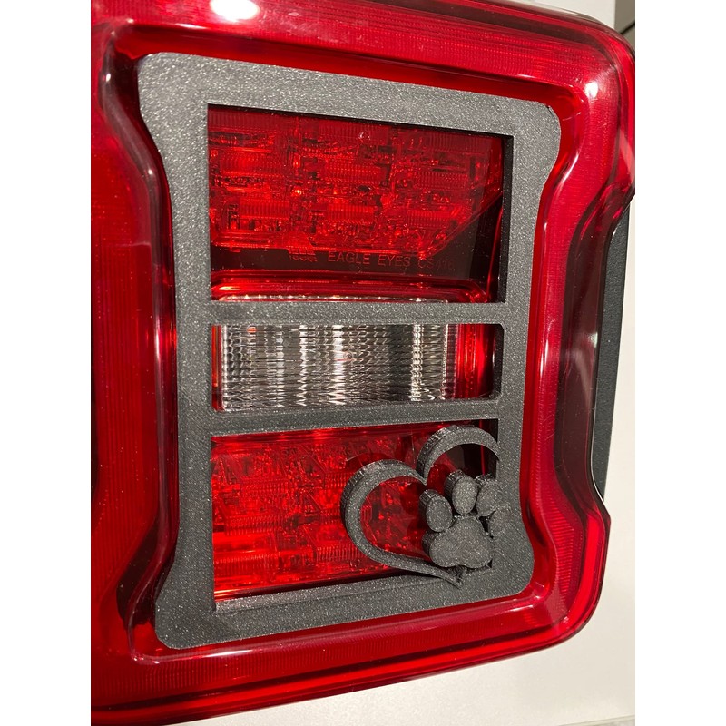 Paw Inside Heart in 3D for Jeep Wrangler Led Version