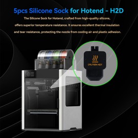 BambooSegD 5pcs Silicone Sock for H2D/H2S,Silicone Heat Sleeve Hotend Heater of 3D Printer Parts High Temperature Extruder High Flow Heating Block Silicone Cover for Bambu Lab H2D/H2S Accessories