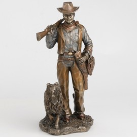 Veronese Design 11 1/2 Inch Frontier Companions Cowboy with Dog Cold Cast Resin Bronze Finish Sculpture