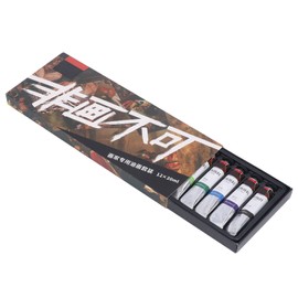 12Pcs Oil Paint Set Rich Vibrant Colors Fadeless Nontoxic Safe Widely Used Painting Pigment for Wall Paint Landscape
