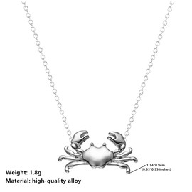 MOKAVIKY 25 Animal Crab Pendant Necklace for Women Silver Chain Crab Charm Choker Dainty Jewelry