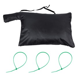 NICENEEDED Leaf Blower Vacuum Bag, Adjustable Leaf Blower Replacement Bags Leaves Blower Collection Bag 3 Fasten Ties, Leaf Blower Vacuum Bag with Zipper and Shoulder Strap