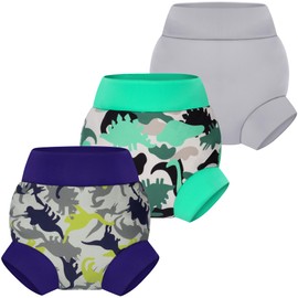 BIG ELEPHANT Baby Swim Nappies 3 Pack Reusable Adjustable Washable Waterproof Swim Nappy for Boys Girls 2T