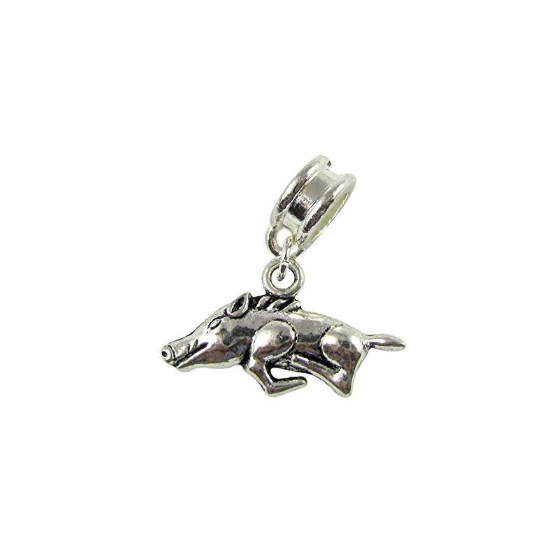 UniqueBeadsAndGifts Universal Arkansas Razorback Pig Charm
