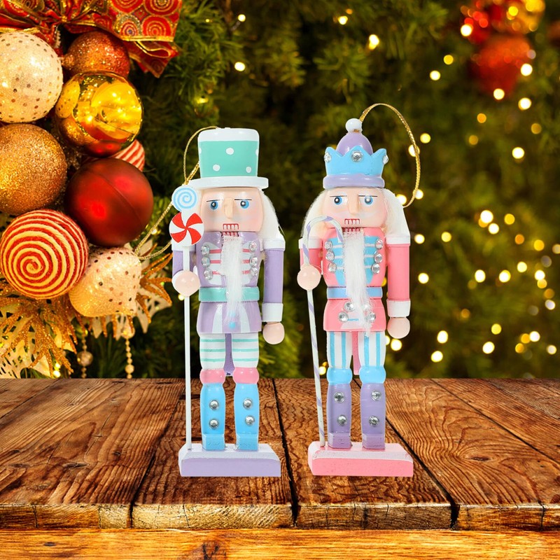 Sewroro Hanging Nutcracker Wooden Nutcracker Soldier Figures Christmas Nutcracker Dolls