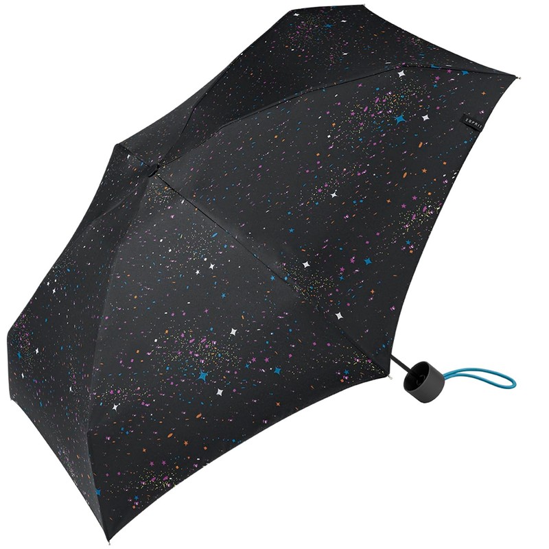 ESPRIT Cutted Cool Ultra Mini Pouch Pocket Umbrella Black Colourful