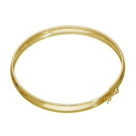 jewellerybox Gold Plated Sterling Silver 65mm Adult Hinged Bangle