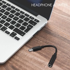 Jizlan 1 Pc Black USB C to 3.5mm Headphone/Earphone Audio Headphone Jack Cable Adapter,Type C 3.1 Male Port to 3.5 mm Female Stereo Connector for Moto Z, LeEco Le S3/2 Pro and More Adapters