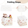 Clastyle Storage Box 3 Pieces Boho Flower Beige Storage Basket