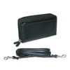 Buxton Pebbled Double Zip String Along Wallet BLACK