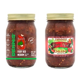 All-Natural Fiery Red Salsa by Dennis’ Gourmet | A Fresh, Hearty Restaurant Salsa that is Low Sugar, Low Cal, Low Carb, Lower Sodium, and Gluten Free! Includes (1) Large 16 oz Jars (1-Pack)