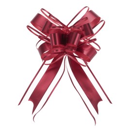 uxcell 10pcs 6 Inch Large Pull Bow Gift Wrapping Organza Bows Ribbon Wine Red for Wedding Baskets Presents Christmas