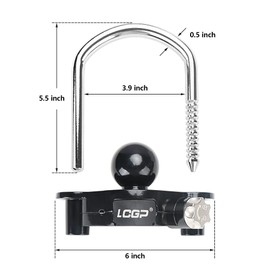 LCGP Black Trailer Hitch Lock with Combination Lock, Fits 1-7/8,2 and 2-5/16 Inch Couplers,Adjustable Storage Security, Heavy-Duty Steel