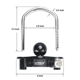 LCGP Black Trailer Hitch Lock with Combination Lock, Fits 1-7/8,2 and 2-5/16 Inch Couplers,Adjustable Storage Security, Heavy-Duty Steel