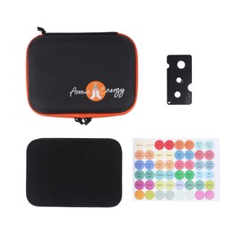 Essential Oil Gift Set Travel Case – 4 x 10ml Anxiety Essential Oils – Anxiety, Lavender, Bergamot, Patchouli – Aromatherapy Bottle Zip Storage Carry Kit – Free Tools