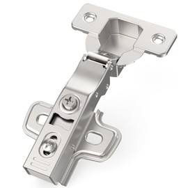 Chibery 50 Pack Full Overlay Soft Close Concealed Frameless Cabinet Hinges, Satin Nickel, 105°, Stop at Will 45-105 Degree, Self Closing, 3D Adjustment, Clip On, Stainless Steel for Cupboard Kitchen