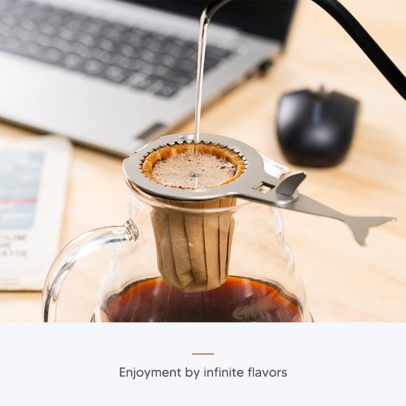 Coffee Dripper Filter Reusable, Permanent Coffee Filter Made of Stainless
