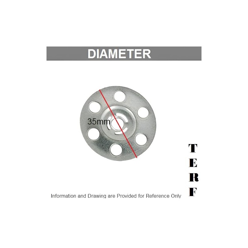 TERF® 35mm Metal Insulation Fixing Discs 35mm (1.37 inch) Metal