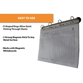 2 Ring Magnetic Ring Binder Mechanism - 25mm D Shaped Rings - Perfect for Metal Surfaces, whiteboards, Punched Pockets and Document Holders (Pack of 5)