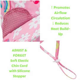 UPF 50+ Kids Sun Hat Wide Brim with Adjustable Chin Strap - Lightweight Beach Hat for Boys & Girls (US, Age, 3 Years, 8 Years, Strawberry)