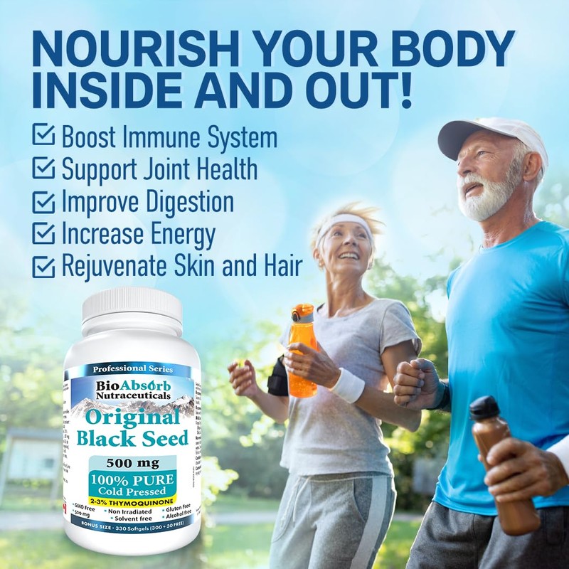 Bio Absorb Black Seed Oil Capsules, 82-Day Supply, Cold Pressed