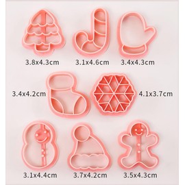 Christmas cookie cutter, 8 pieces Christmas cookie cutter set, snowflakes, Christmas trees, snowmen, hats, socks, cookie cutter for children party