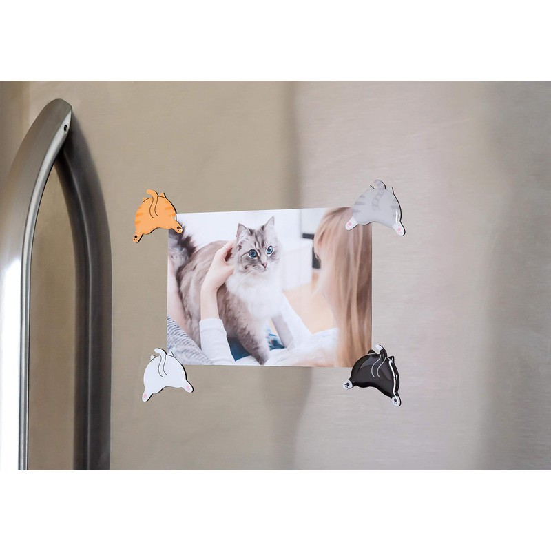 Pearhead Cat Bum Kitchen Magnets, Set of 4, Pet Themed